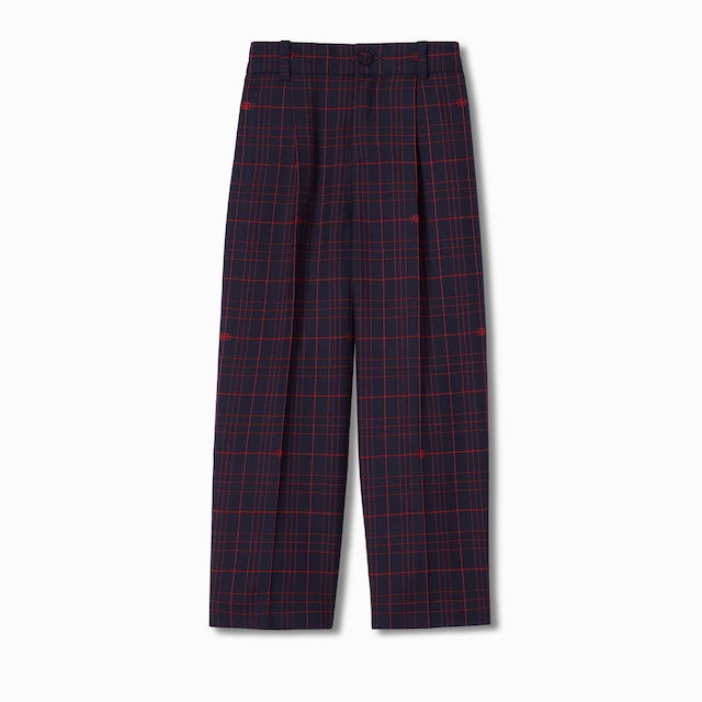 〔チルドレンズ〕ダブルG チェック ウール パンツ