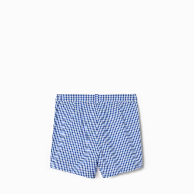Shorts bambino in cotone a quadretti