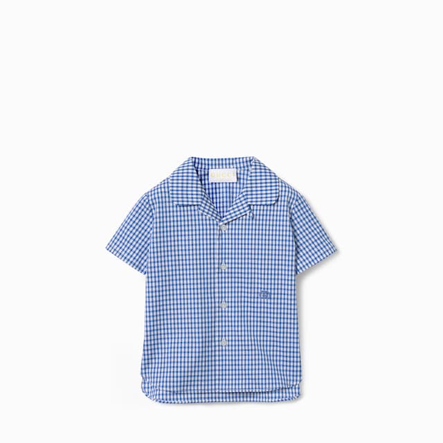 Camisa de algodón gingham para bebé