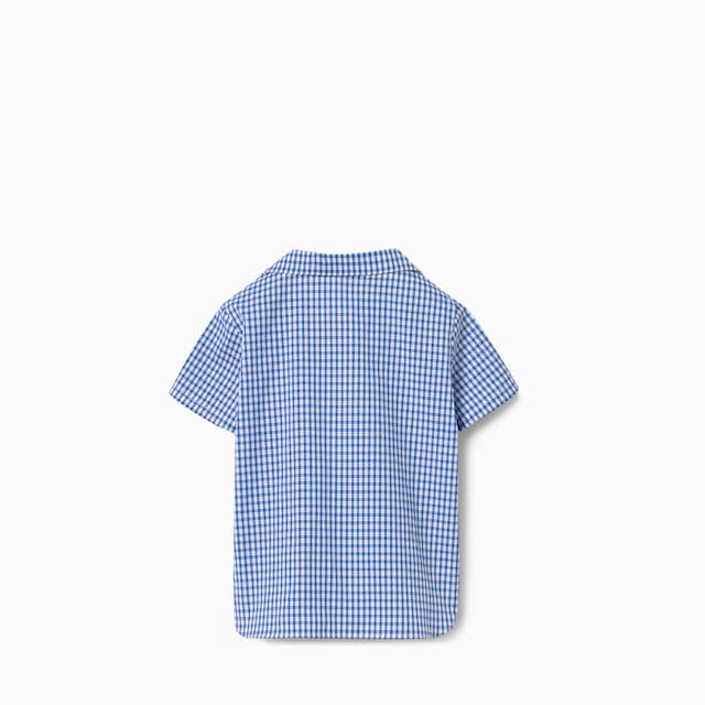 Camisa de algodón gingham para bebé