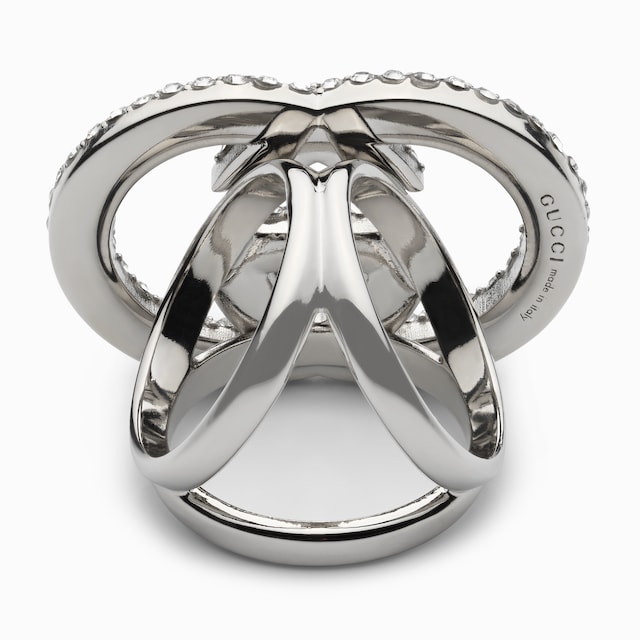 クリスタル付き インターロッキングG スカーフリング 