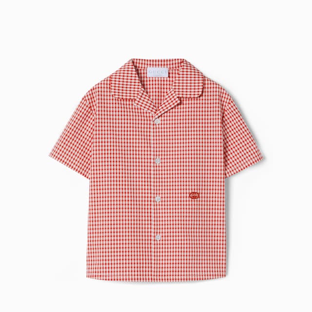 Kinderhemd aus Baumwolle mit Vichykaro