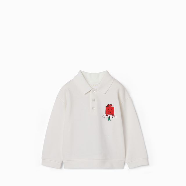Baby cotton polo sweatshirt
