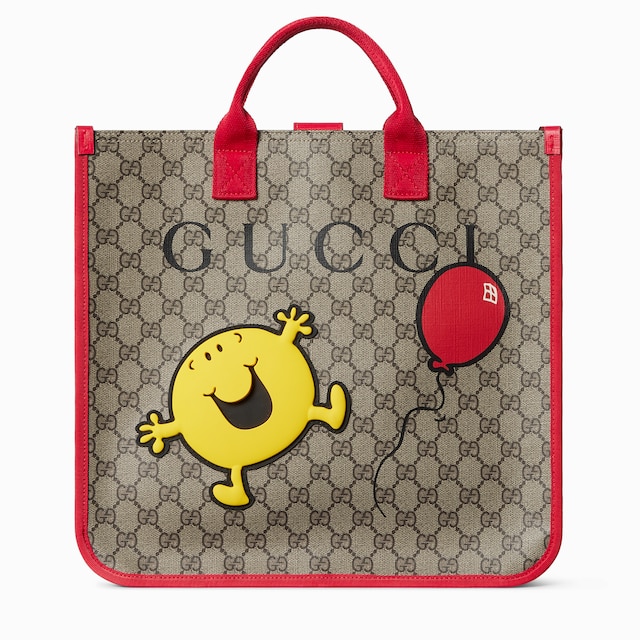 حقيبة يد واسعة بنقش GG مزيّنة بطبعة للأطفال