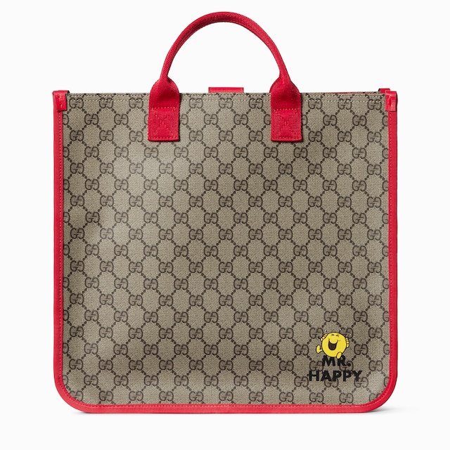 حقيبة يد واسعة بنقش GG مزيّنة بطبعة للأطفال