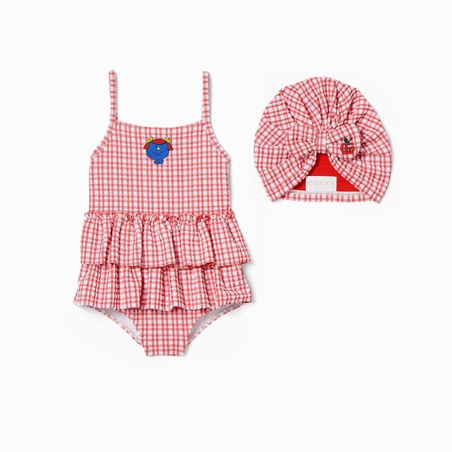 Baby gingham swimsuit set