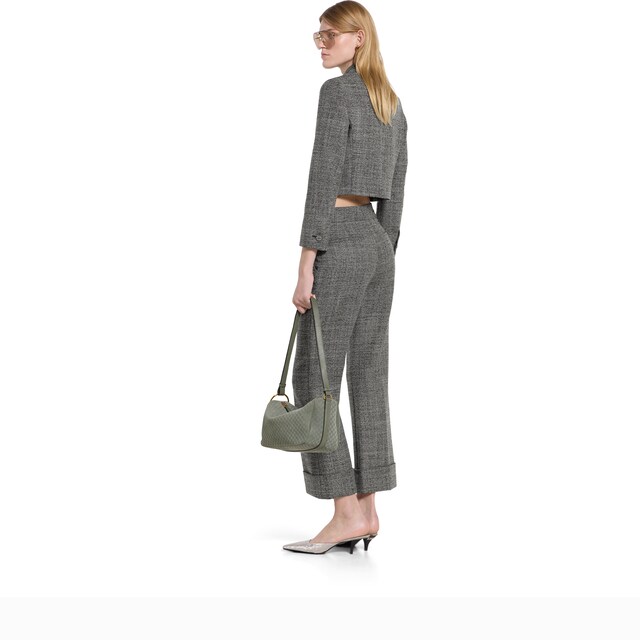 Wool grisaille pants with embroidery - image 2