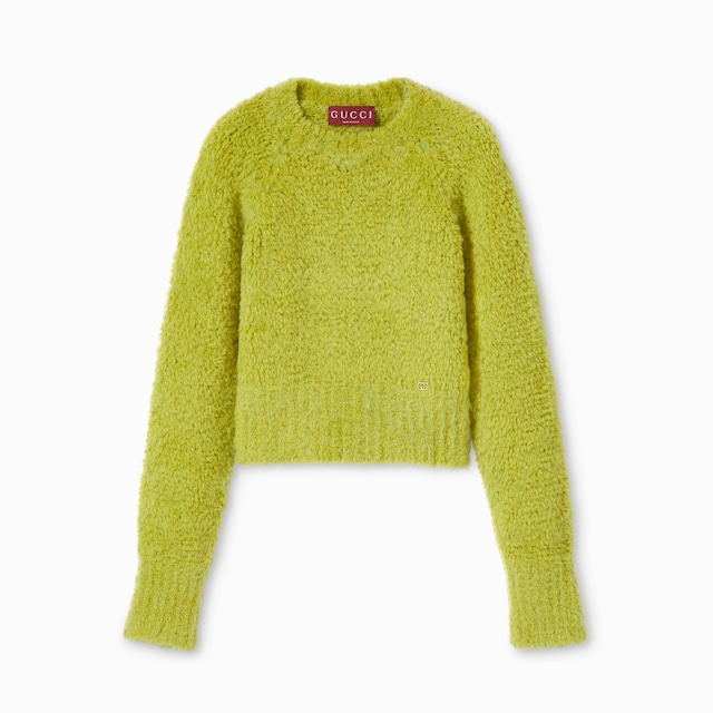 Maglione in misto lana e mohair spazzolato
