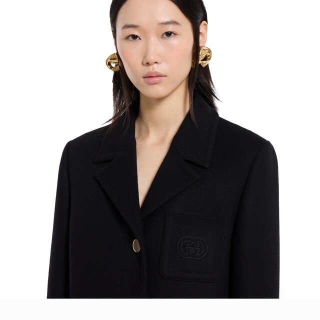 Batavia wool coat with patch - image 4