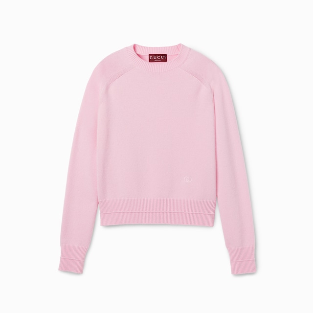 Wool cashmere jumper with embroidery