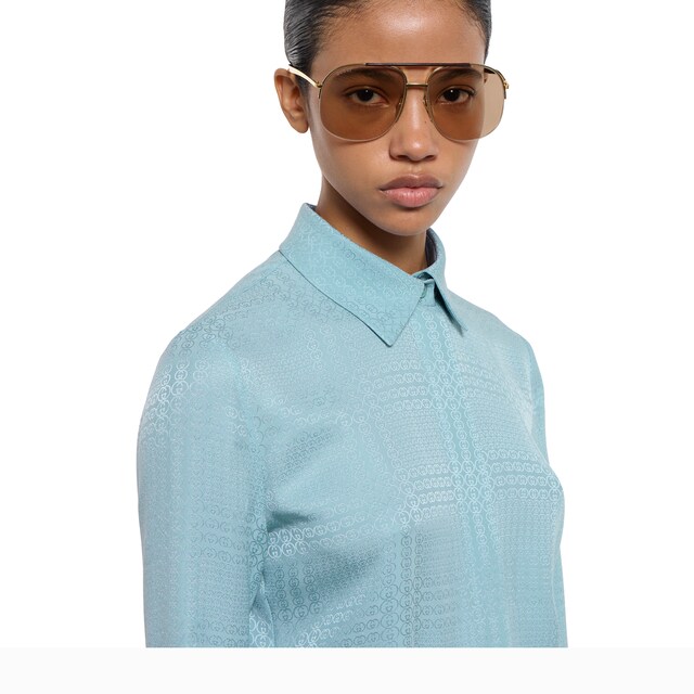 Interlocking G silk jacquard shirt - image 2