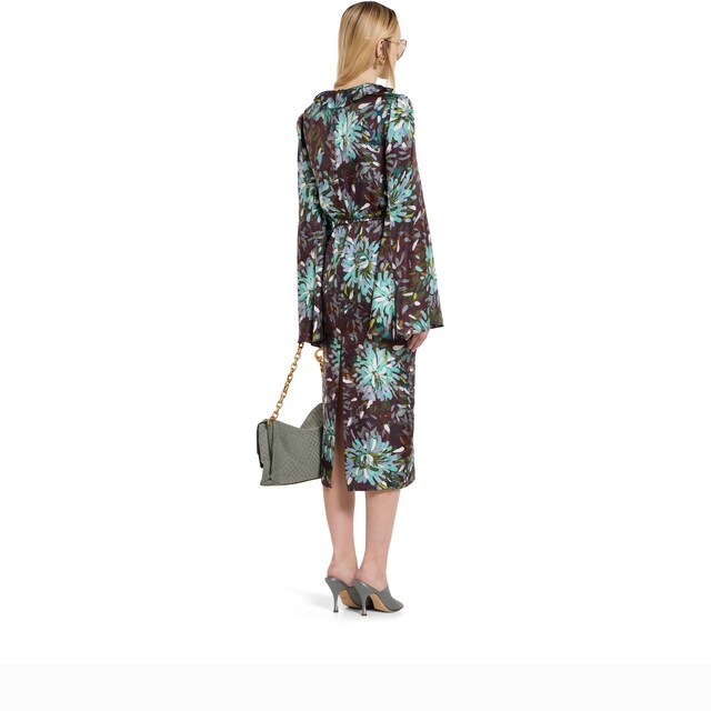 Printed silk twill dress - image 2
