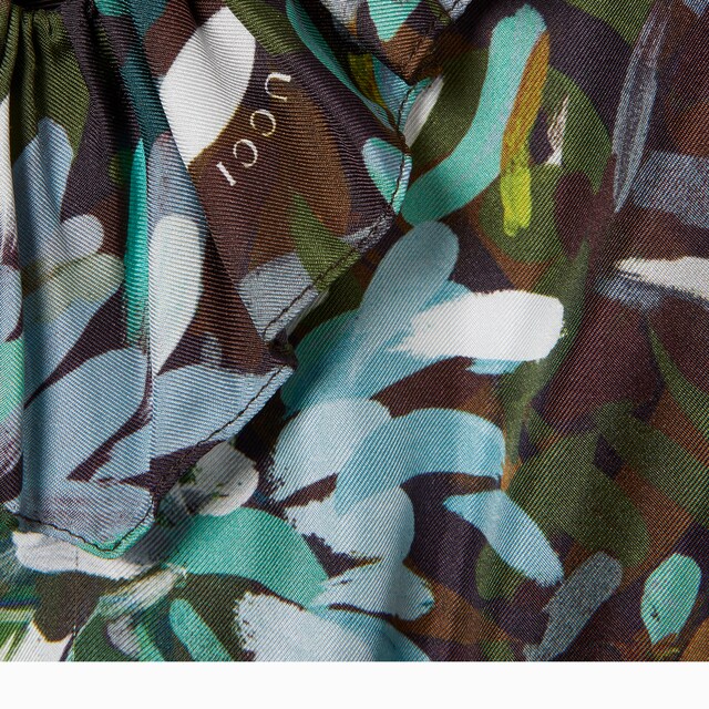 Printed silk twill dress - image 3