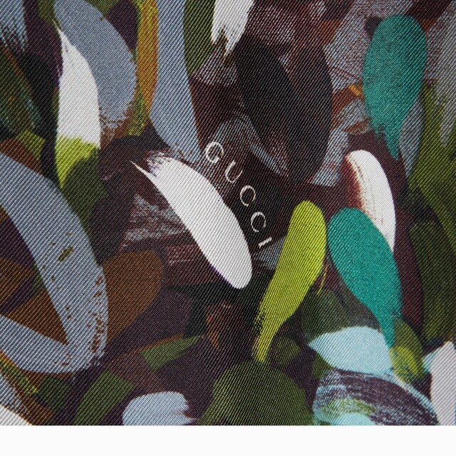 Printed silk twill dress