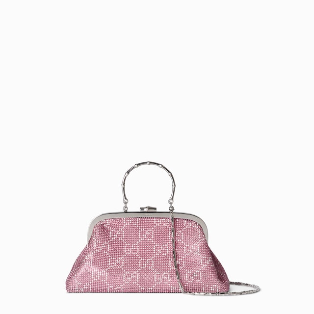 Crystal medium evening top handle bag