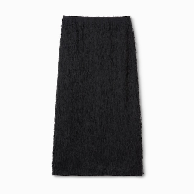 饰流苏切丝面料半身裙