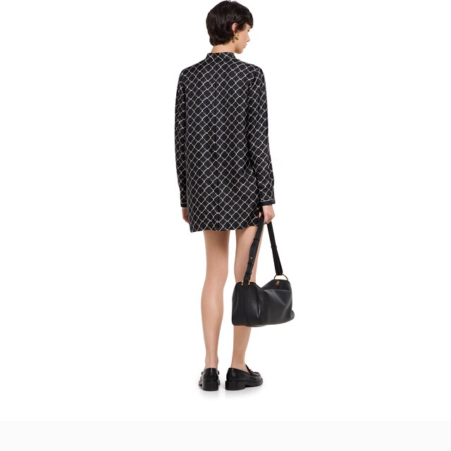 Printed silk twill dress - image 2