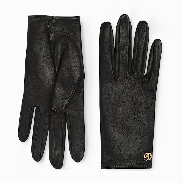 Leather gloves with Double G