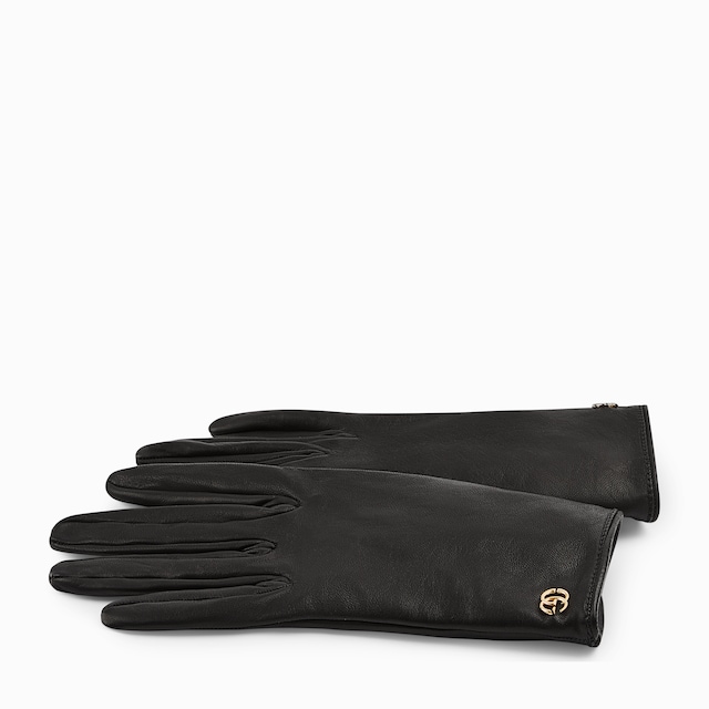 Leather gloves with Double G