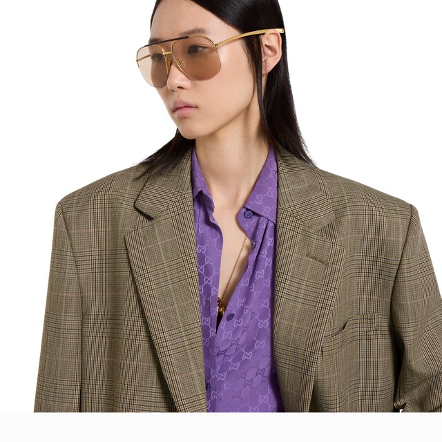 GG silk jacquard oversize shirt - image 2