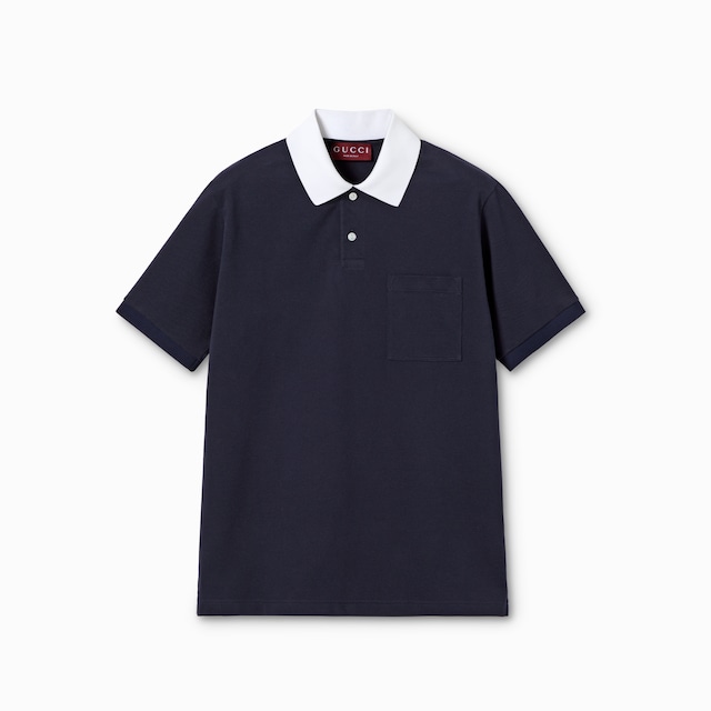 Stretch cotton piquet polo shirt