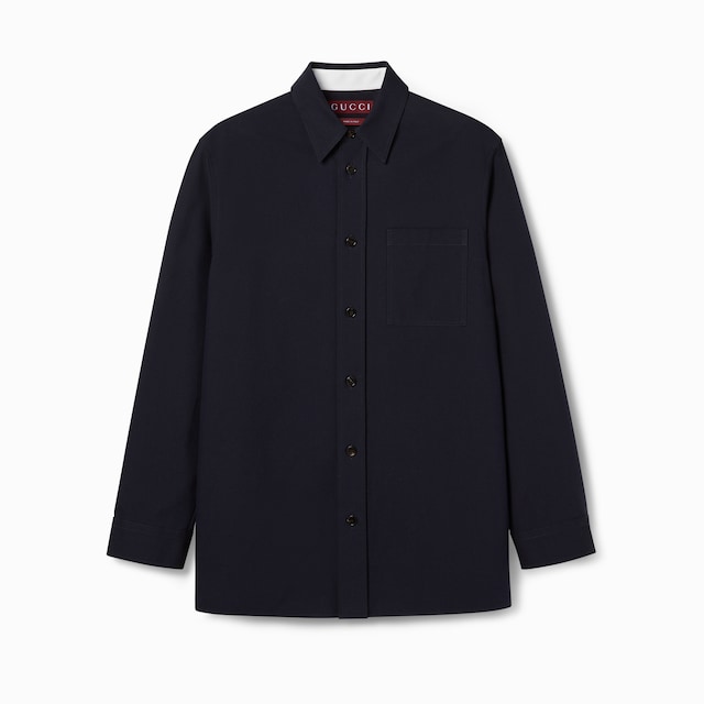 饰Gucci细节锁边棉布衬衫 