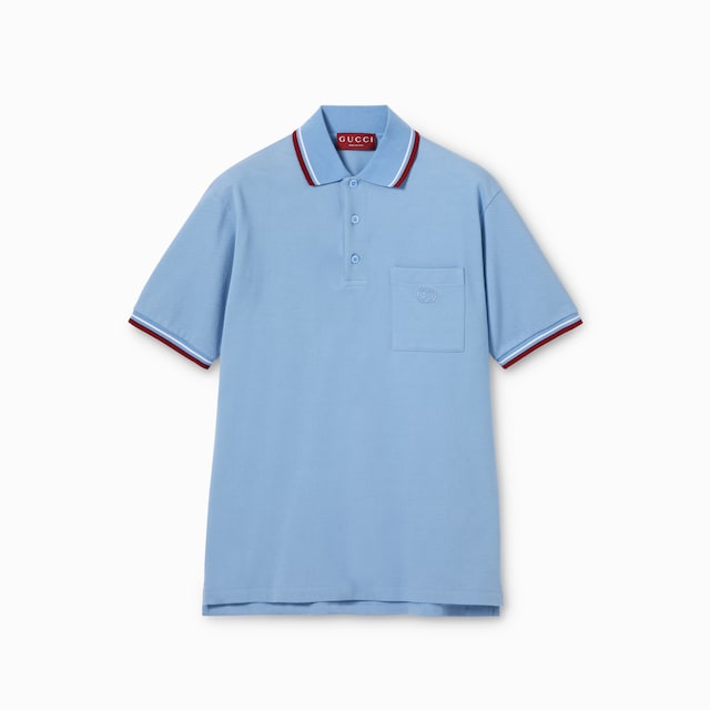 Cotton piquet polo shirt with embroidery