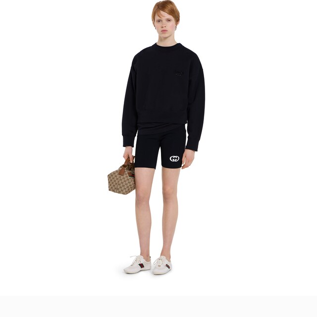 Cotton jersey sweatshirt with embroidery - image 5