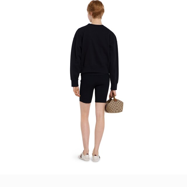 Cotton jersey sweatshirt with embroidery - image 2