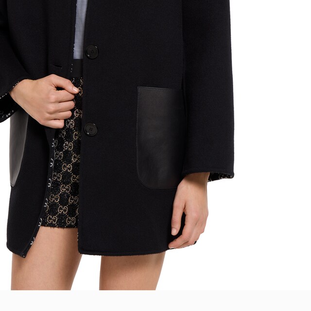 Reversible silk wool coat - image 5