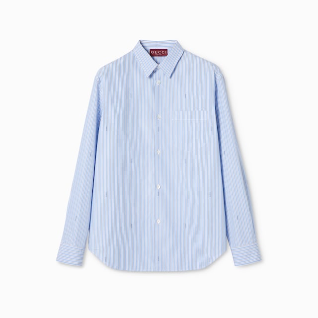 Chemise en popeline de coton à rayures