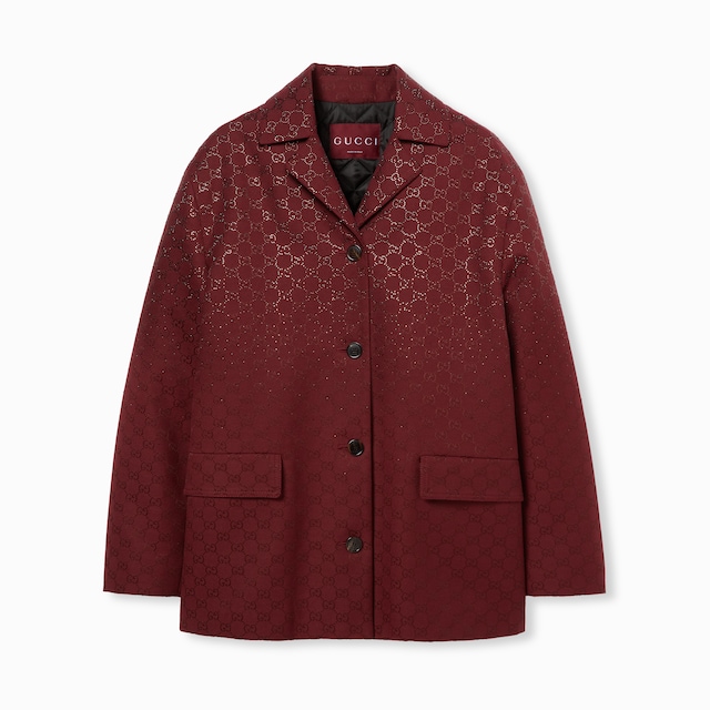 Padded GG canvas jacket with crystals