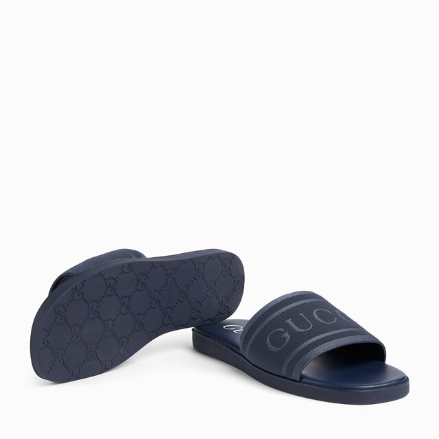 Men's slide sandal with tonal logo - image 3