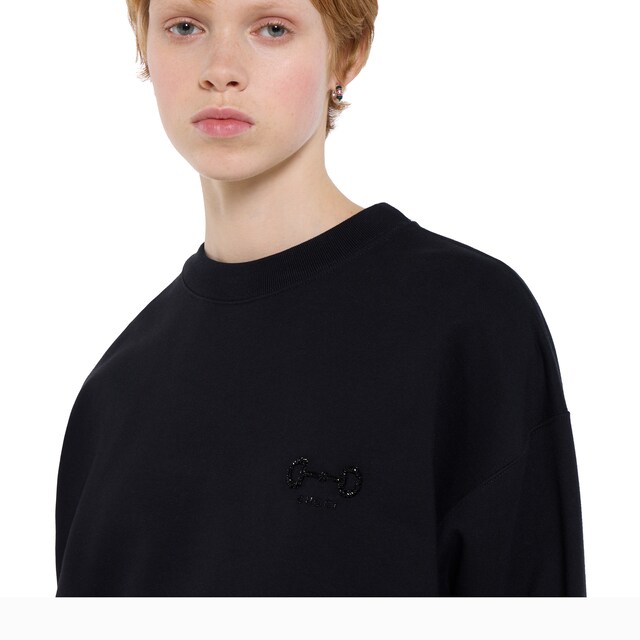 Cotton jersey sweatshirt with embroidery
