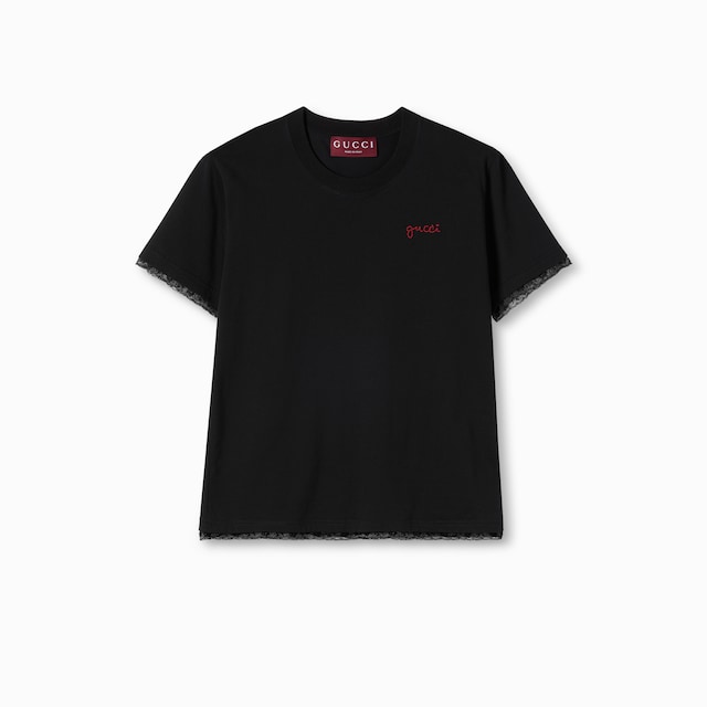 T-shirt in cotone con ricamo