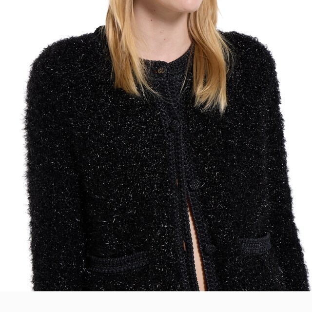 Shiny chunky wool cardigan - image 2