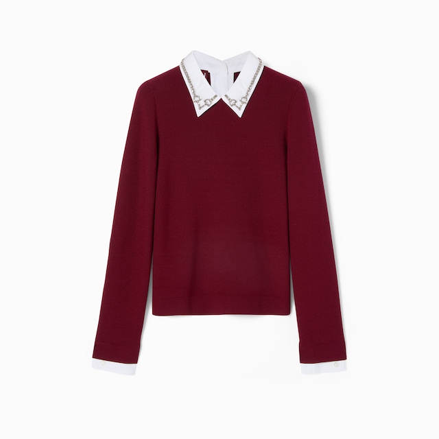 Wool jumper with crystal Horsebit