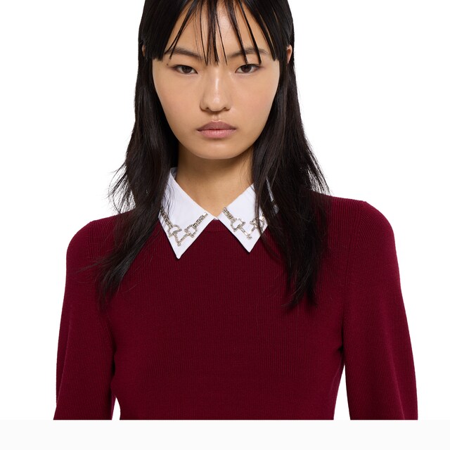 Wool sweater with crystal Horsebit - image 4