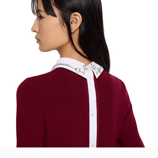 Wool sweater with crystal Horsebit - image 3