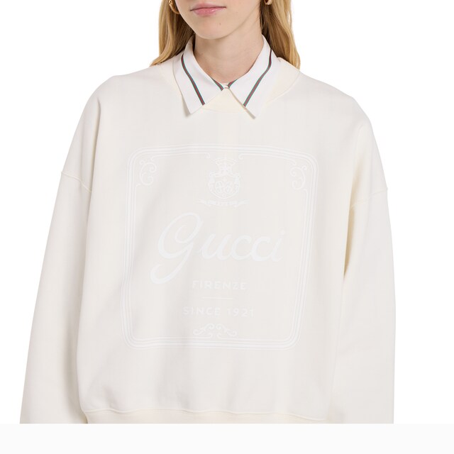 Cotton jersey sweatshirt with print - image 3