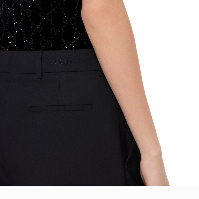Light wool pant with embroidery