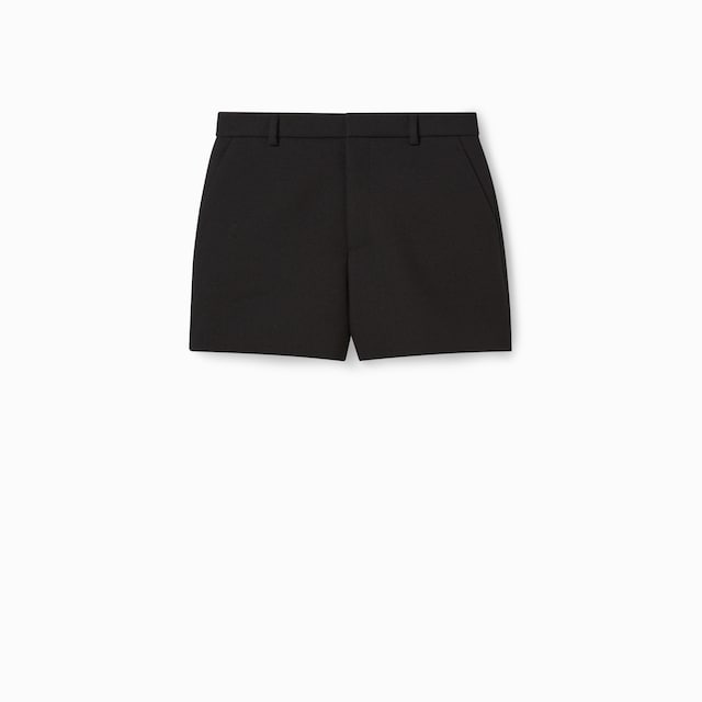 Short en laine sablée avec broderie