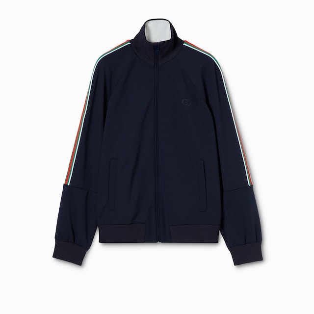 Giacca in jersey tecnico con cerniera e Web 