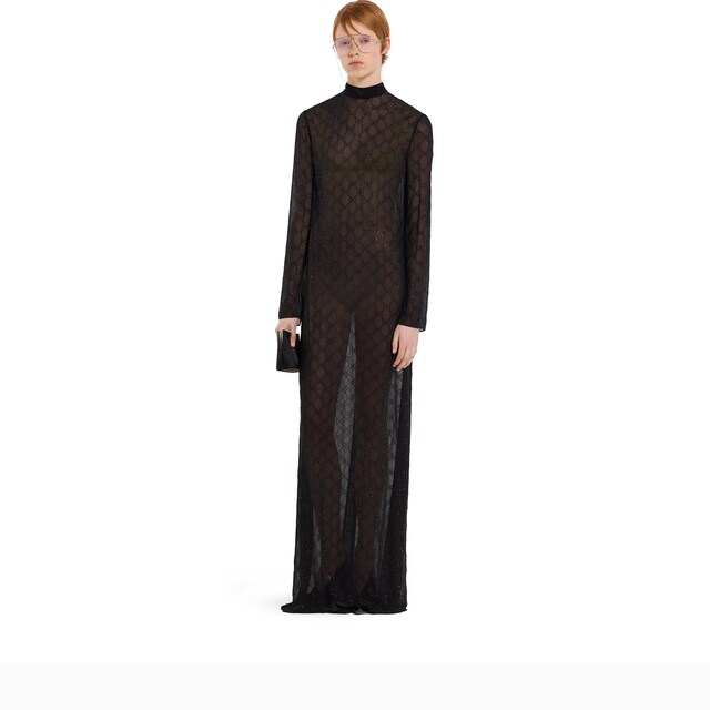Embroidered light silk georgette dress