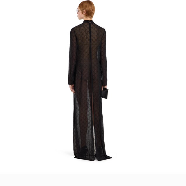 Embroidered light silk georgette dress - image 3
