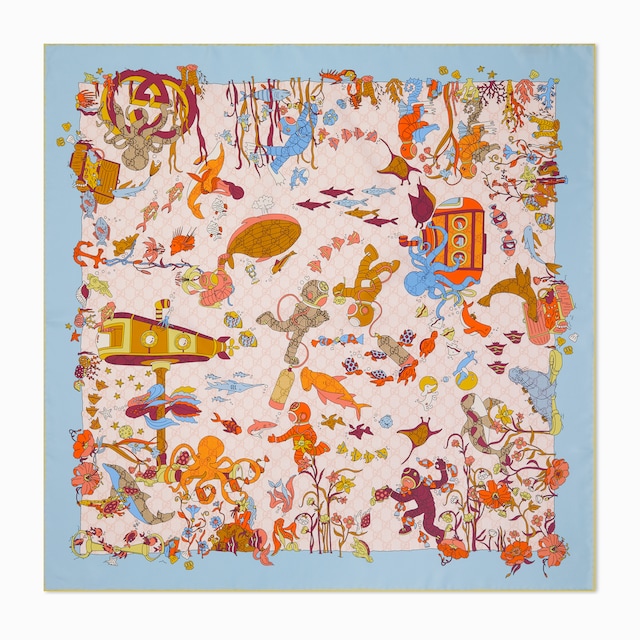 プリント シルクスカーフ