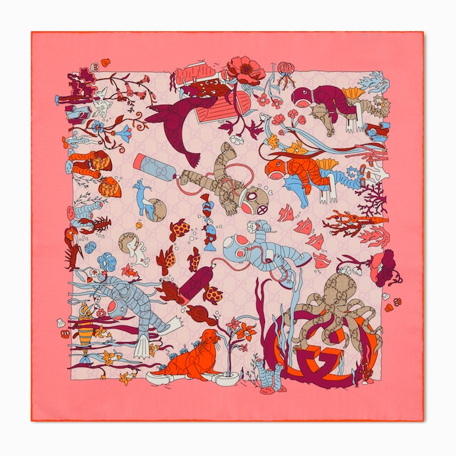 Carré de soie à imprimé