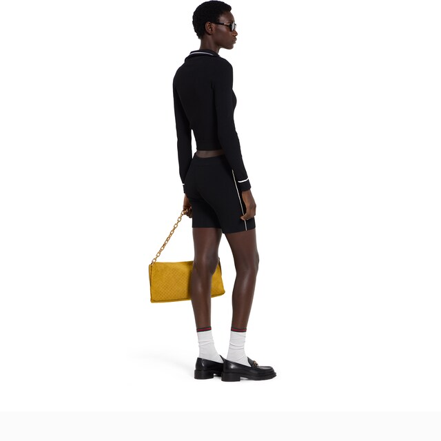 Ribbed shorts with intarsia