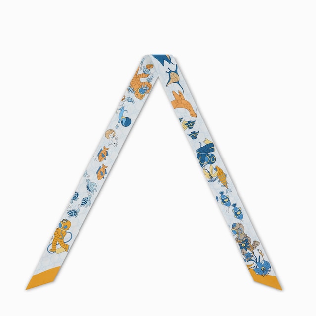 Ruban en soie imprimée