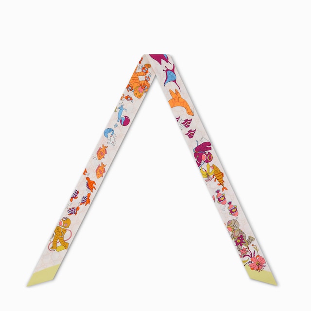 Ruban en soie imprimée